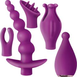 Exciter Ultimate Stimulator Kit with 4 Interchangeable Sleeves, Purple