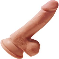 King Cock Plus Triple Density Ballsy Dildo with Suction Cup, 6.5 Inch, Tan