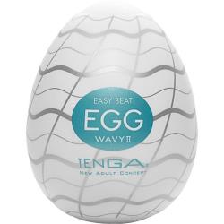 Tenga Egg Wavy II Silicone Male Masturbator, White