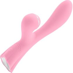 Luxe Aura Rechargeable Suction Dual Stimulator, 7.7 Inch, Pink
