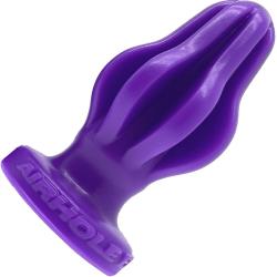 OxBalls Airhole-3 Finned Silicone Buttplug, 6.5 Inch, Eggplant