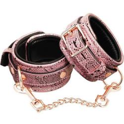 Spartacus Snake Microfiber Wrist Cuffs with Leather Lining, Pink