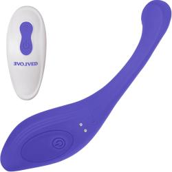 Evolved Anywhere Dual End Bendable Vibrator with Remote Control, 7.75 Inch, Blue