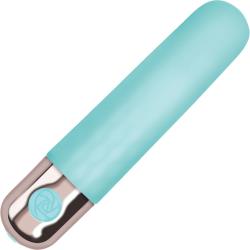 Exciter Super Charged Travel Silicone Vibrator, 3.75 Inch, Aqua