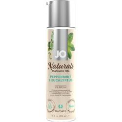 JO Naturals Massage Oil, 4 fl.oz (120 mL), Peppermint & Eucalyptus