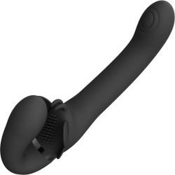 Vive Satu Pulse Wave and Vibrating Strapless Strap-On, 9.06 Inch, Black