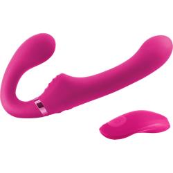 ShiShi Midnight Rider Strapless Strap-On with Remote, 8.4 Inch, Pink