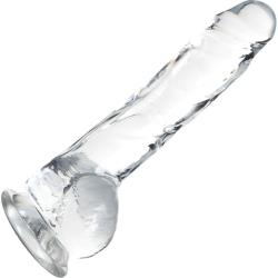 Naturally Yours Crystalline Dildo with Suction Cup, 8 Inch, Diamond