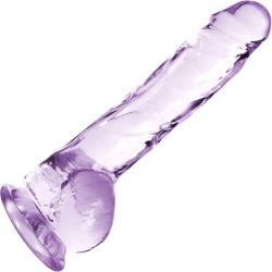Naturally Yours Crystalline Dildo with Suction Cup, 8 Inch, Amethyst