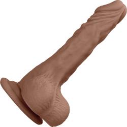 Real Rock Realistic Dildo with Balls, 10 Inch, Mocha