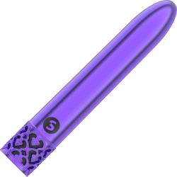 Royal Gems Shiny Rechargeable ABS Bullet, 4.25 Inch, Purple