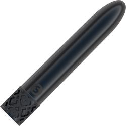 Royal Gems Shiny Rechargeable ABS Bullet, 4.25 Inch, Gunmetal