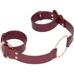 Ouch! Halo Handcuff with Connector, Burgundy