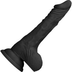 RealRock Realistic Dildo with Testicles, 9 Inch, Black