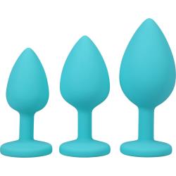 A-Play Silicone Butt Plug 3 Piece Trainer Set, Teal