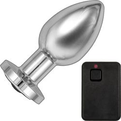 Ass-Sation Remote Vibrating Metal Plug, 3 Inch, Silver
