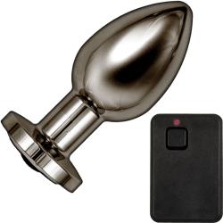 Ass-Sation Remote Vibrating Metal Plug, 3 Inch, Gun Metal Black