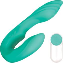 Gender X Strapless Seashell Rechargeable Silicone Vibrator, 8.2 Inch, Teal