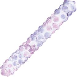 Glas Purple Rose Nubby Glass Dildo, 9 Inch, Multicolored