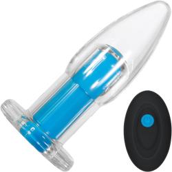 Gender X Electric Blue Butt Plug with Remote Control, 4.72 Inch, Blue
