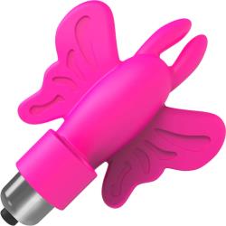 Icon Brands The 9`s Flirt Finger Butterfly Finger Vibrator, 4 Inch, Pink