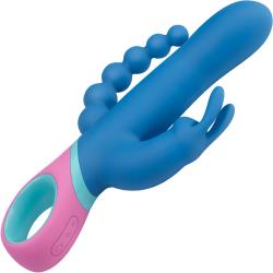 PMV20 Vice Double Silicone Vibrator, 9 Inch, Blue