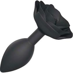 Love to Love Open Roses Silicone Anal Plug, 5.12 Inch, Black Onyx