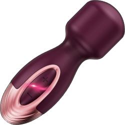 Zola Rechargeable Silicone Mini Wand, 4.8 Inch, Burgundy/Rose Gold