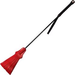 Rouge Tasseled Leather Riding Crop, 26 Inch, Red