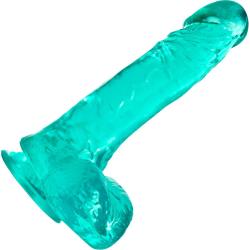 B Yours Plus Ram n` Jam Dildo with Suction Cup Base, 8 Inch, Teal