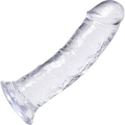 B Yours Plus Roar n` Ride Dildo with Suction Cup Base, 8 Inch, Clear
