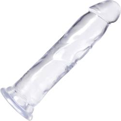 B Yours Plus Thrill n` Drill Dildo with Suction Cup Base, 9 Inch, Clear