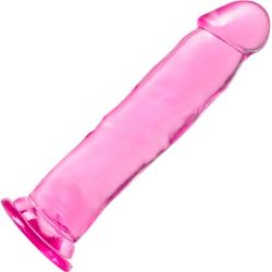 B Yours Plus Thrill n` Drill Dildo with Suction Cup Base, 9 Inch, Pink