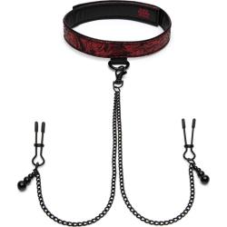 Fifty Shades of Grey Sweet Anticipation Collar Nipple Clamps, Multicolor