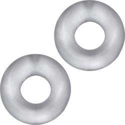 HunkyJunk Stiffy 2-Pack Bulge Cockrings, 2 Inch, Clear Ice