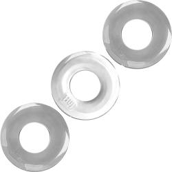 HunkyJunk HUJ 3-Pack Silicone Cockrings, 2 Inch, White Ice