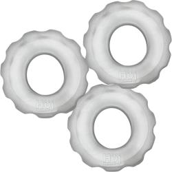 HunkyJunk SuperHuj 3-Pack Cockrings, 2 Inch, Clear Ice