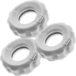 HunkyJunk SuperHuj 3-Pack Cockrings, 2 Inch, White Ice