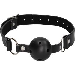 Ouch! Breathable Ball Gag with Nipple Clamps, Black
