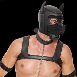 Ouch! Puppy Play Neoprene Puppy Kit, Large/XLarge, Black