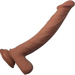 Realcocks Dual Layered Dildo with Suction Cup Base, 10 Inch, Mocha