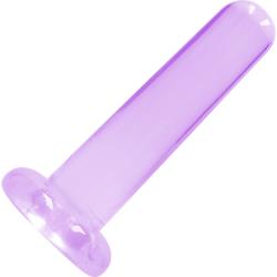 RealRock Crystal Clear Straight Dildo with Suction Cup, 5 Inch, Purple