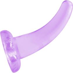 RealRock Crystal Clear Curved Dildo with Suction Cup, 5 Inch, Purple