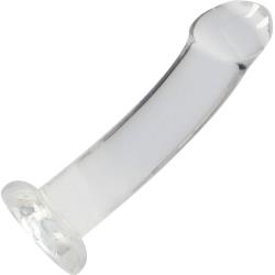 RealRock Crystal Clear Thick Top Dildo with Suction Cup, 7 Inch, Clear