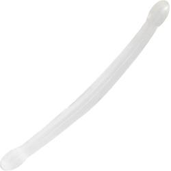 RealRock Crystal Clear Non-Realistic Double Dong, 17 Inch, Clear