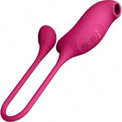 Vive Quino Air Wave and Vibrating Egg Vibrator, Pink