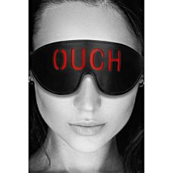 Ouch! Bonded Leather Eye Mask Ouch with Elastic Straps, Black