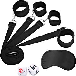 Ouch! Black & White Bed Bindings Restraint System, Black