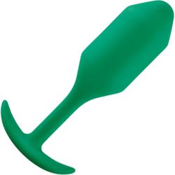 b-Vibe Snug Plug 2 Weighted Silicone Anal Toy, 4.1 Inch, Green