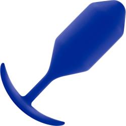 b-Vibe Snug Plug 4 Weighted Silicone Anal Toy, 5.2 Inch, Navy